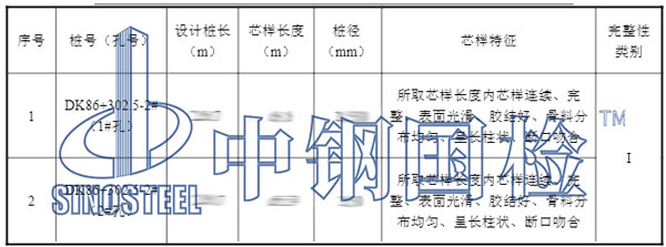 鋼筋混凝土檢測項(xiàng)目結(jié)果