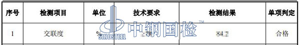 交聯(lián)度檢測項目結果